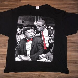 Malcolm X Muhammad Ali red tie t-shirt